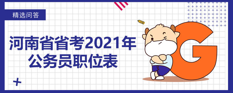 河南省省考2021年公务员职位表