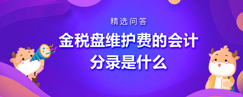 金稅盤維護費的會計分錄是什么