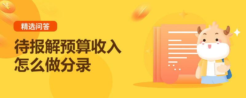 待報(bào)解預(yù)算收入怎么做分錄