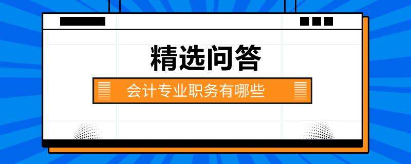 會計專業(yè)職務有哪些