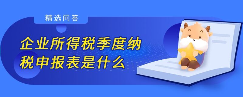 企业所得税季度纳税申报表是什么