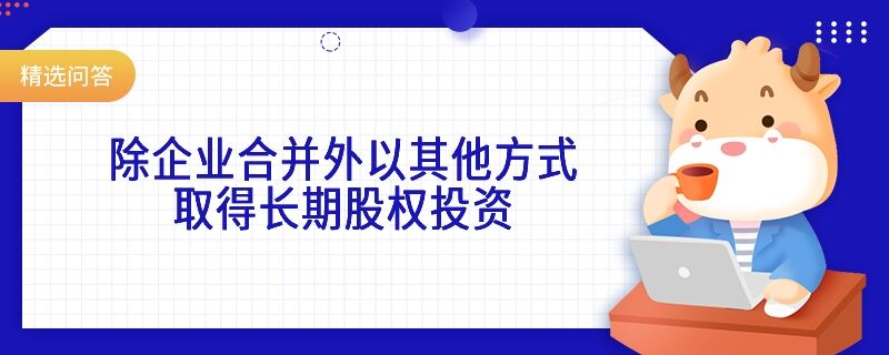 除企業(yè)合并外以其他方式取得長期股權(quán)投資