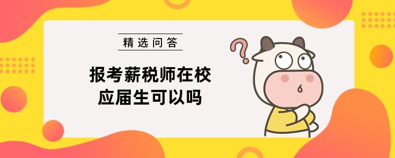 报考薪税师在校应届生可以吗