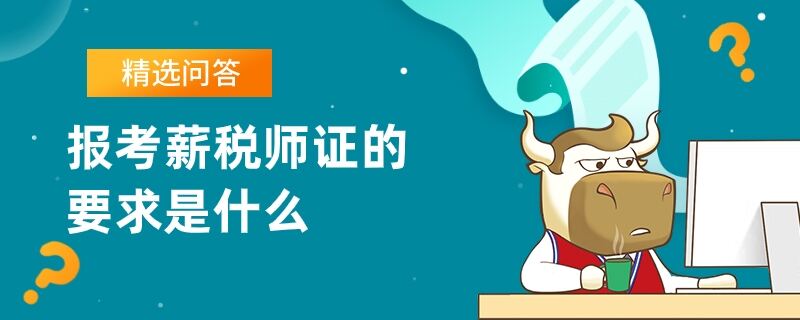 报考薪税师证的要求是什么