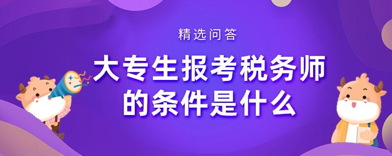 大专生报考税务师的条件是什么