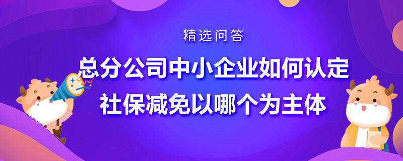 總分公司中小企業(yè)如何認(rèn)定社保減免以哪個(gè)為主體