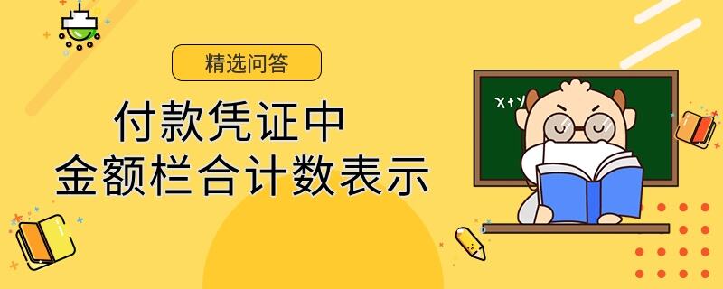 付款憑證中金額欄合計(jì)數(shù)表示