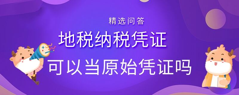 地稅納稅憑證可以當(dāng)原始憑證嗎