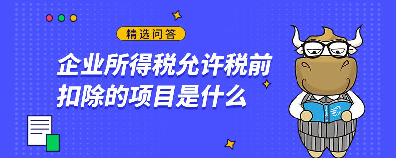 企业所得税允许税前扣除的项目是什么