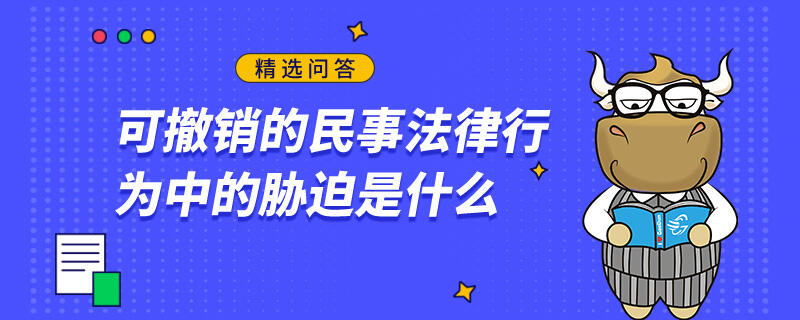 可撤銷的民事法律行為中的脅迫是什么