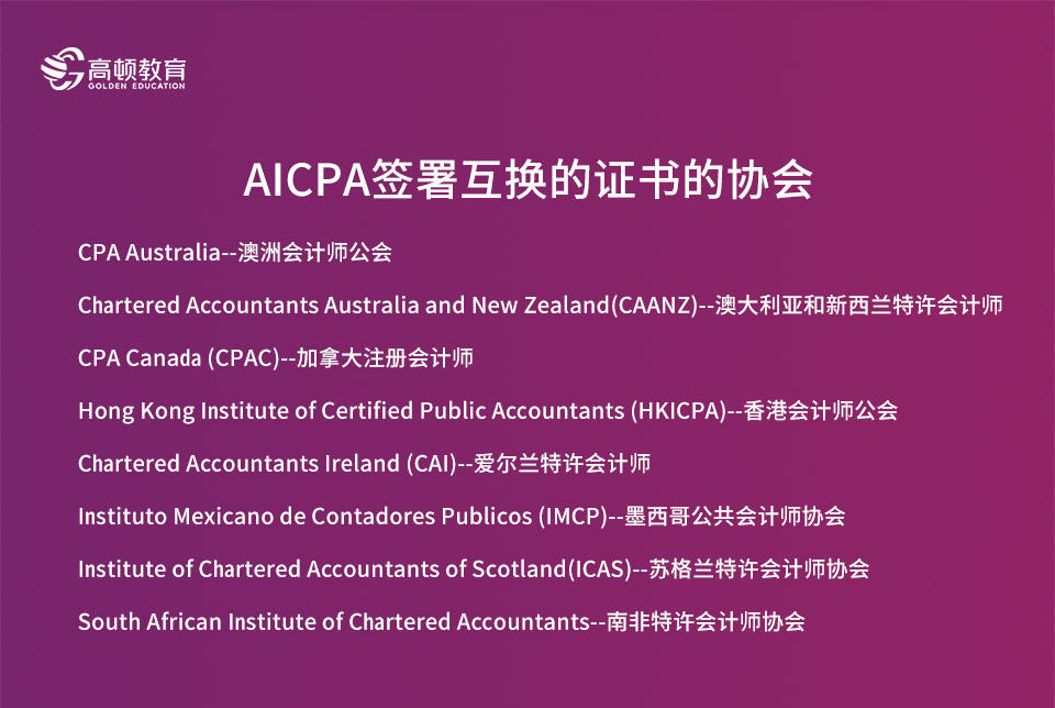 AICPA可互免的证书