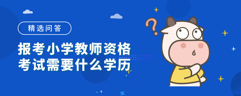 报考小学教师资格考试需要什么学历