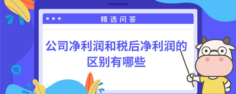 公司净利润和税后净利润的区别有哪些