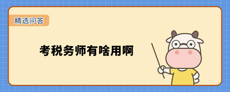 考稅務(wù)師有啥用啊