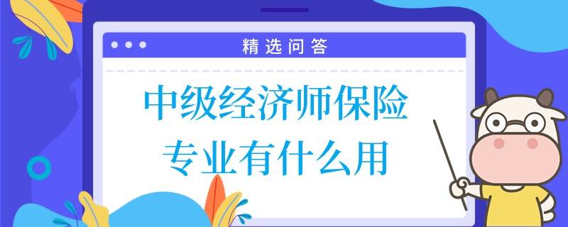 中级经济师保险专业有什么用