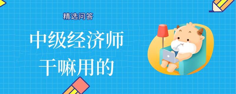 中级经济师干嘛用的