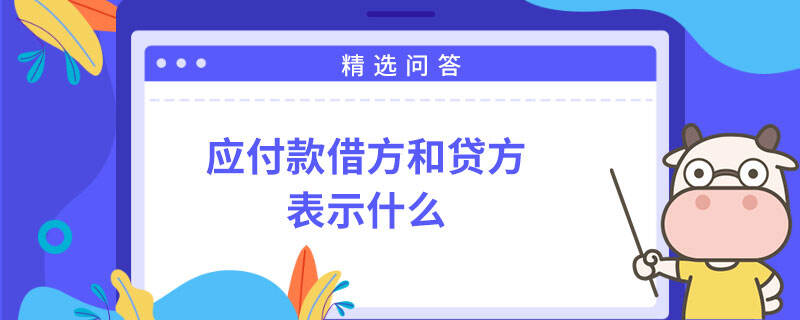 应付款借方和贷方表示什么