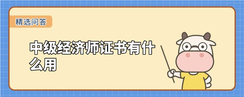 中級(jí)經(jīng)濟(jì)師證書有什么用