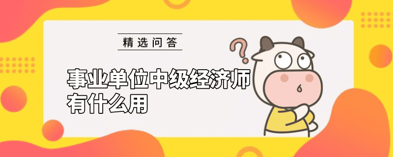 事业单位中级经济师有什么用