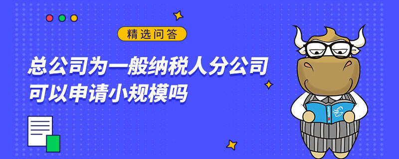 總公司為一般納稅人分公司可以申請小規(guī)模嗎