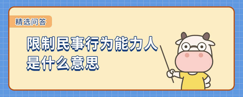 限制民事行为能力人是什么意思