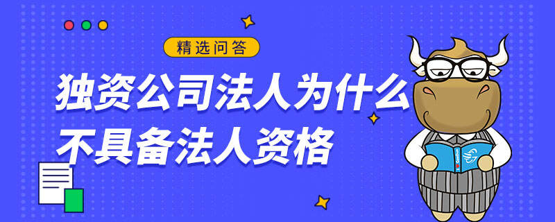 獨(dú)資公司法人為什么不具備法人資格