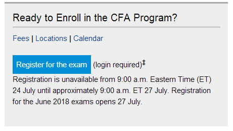 CFA考试报名