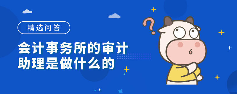 会计事务所的审计助理是做什么的