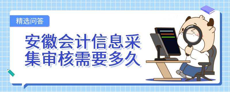 安徽会计信息采集审核需要多久