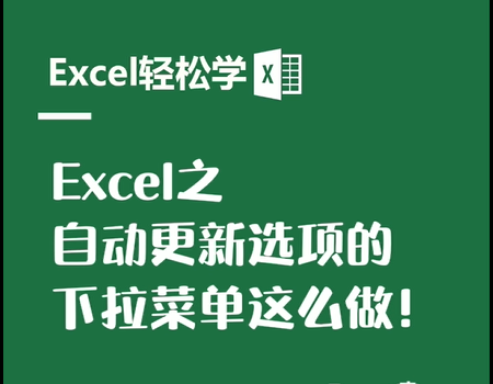 Excel之自动更新选项的，下拉菜单这么做！