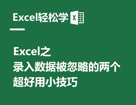 Excel之录入数据被忽略的；两个超好用小技巧